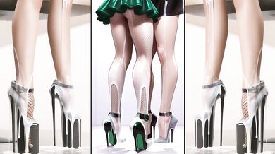 Anime in Ultra High Heels lets her legs, feet and shoes get sprayed with cum