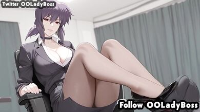 Motoko Kusanagi blow job for her boss hentai anime from Ghost in the Shell by ooladyboss