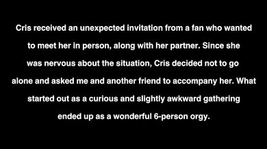 A meeting with a fan that ended in an orgy of 6