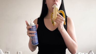 Banana Dessert Before a Long Juicy Blowjob