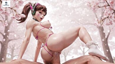 Dva Overwatch stockings anal feet cowgirl compilation