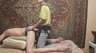 I Fuck My Husband's Ass and Make Him Understand Who the Slave Is. Amateur Femdom Pegging painful Sex