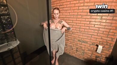 Neighbor Almost Caught by Wife at Window, Instead He Destroyed My Pussy Hard in Shower