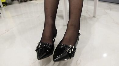 Asian Student in Black Pantyhose Punished by Her White Teacher