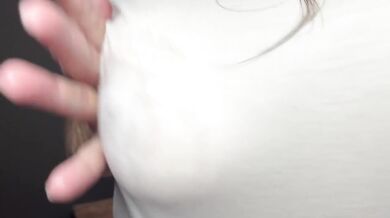 My t-shirt gets wet and my juicy nipples are showing.