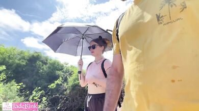 Amateur beautiful girlfriend flashing tits on a public beach