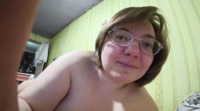 Big cock deepthroats cock through pussy wall