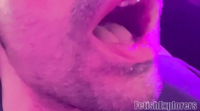 Girlfriend Kneels in Chair Blowjob – Flashes Tits and Shows Him Her Big Strapon Surprise