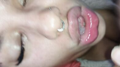 Handjob face cum in mouth,creampie facial????