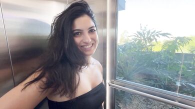 RISKY BJ ON AN ELEVATOR ENDS WITH CUM IN MOUTH (almost got caught)