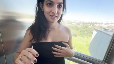 RISKY BJ ON AN ELEVATOR ENDS WITH CUM IN MOUTH (almost got caught)