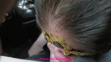 DEEPTHROAT IN THE CAR IN THE WOODS BECAUSE MY WIFE COULD NOT WAIT TILL HOME - POV