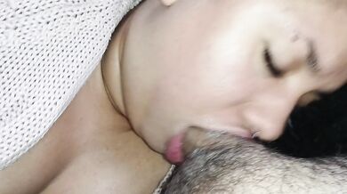 sucking balls, very gaggig and deep throat pov‍