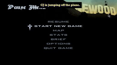 CJ haging aroung and jumping from plane
