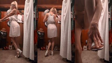 Undressing White Dress N Heels