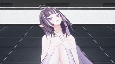 Elf VTuber Outfit Change Until Nude | Monitoring Hentai MMD