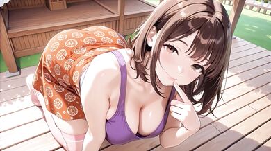 Big Tits Hentai Beauty Bounces Passionately on Tropical Porch – Dripping Wet!