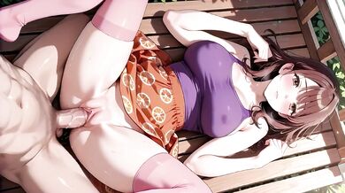 Big Tits Hentai Beauty Bounces Passionately on Tropical Porch – Dripping Wet!