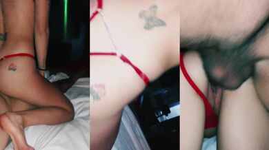 18-year-old blonde petite rides a 40-year-old fat man's dick