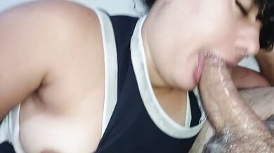 magnificent blowjob, she doesn't suck it, she destroys the lucky bastard