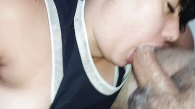magnificent blowjob, she doesn't suck it, she destroys the lucky bastard