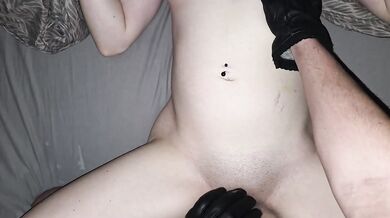 Waking Her Up for Morning Sex in Leather Gloves - POV Camera