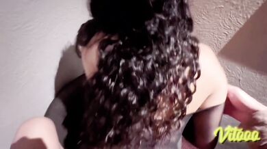 Watch me fuck my girlfriend while she wears her sexy black lingerie