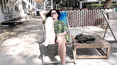 NO PANTIES flashing in Public Hotel Rest Area