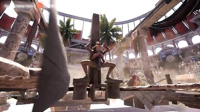 Thousands of viewers watch as Lara Croft's tight pussy is destroyed by a huge cock from an awakened statue. part 2