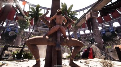 Thousands of viewers watch as Lara Croft's tight pussy is destroyed by a huge cock from an awakened statue. part 2