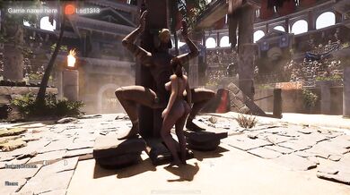 Thousands of viewers watch as Lara Croft's tight pussy is destroyed by a huge cock from an awakened statue