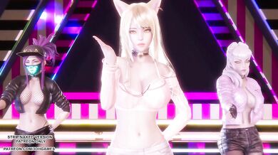 [MMD] BABYMONSTER - FOREVER - Ahri, Akali, Evelynn Sexy Kpop Dance League of Legends Hentai Uncensored 4K 60FPS