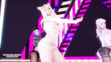 [MMD] BABYMONSTER - FOREVER - Ahri, Akali, Evelynn Sexy Kpop Dance League of Legends Hentai Uncensored 4K 60FPS