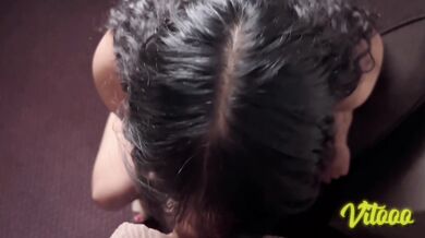 My girlfriend gets on her knees to touch her vagina