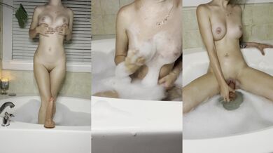19 y/o Tries Bathtub Dildo Riding Frist Time