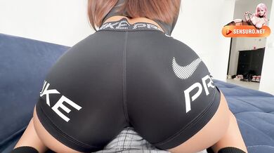 Nike Pro, Stepsister making me cum on self with Her Perfect Ass afther gym