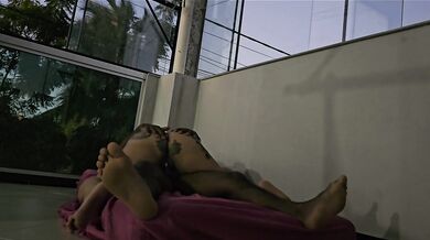 Hot brunette exhibitionist just got a load of cum in her ass from four different positions.