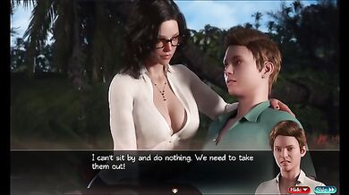 Big ass &boob Teacher gave blowjob to her naughty students in outdoor
