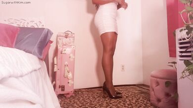 White Dress, Stockings, & High Heels Try On.