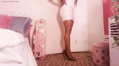 White Dress, Stockings, & High Heels Try On.