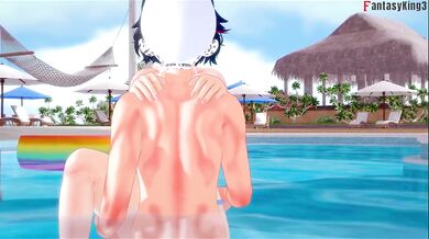 Ryuko Matoi hot sex on the pool | Killlakill | Full & POV on patreon: Fantasyking3