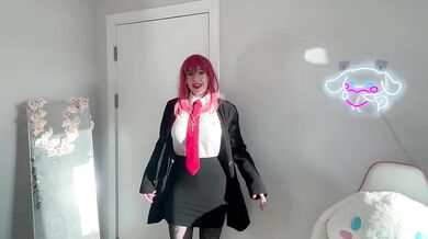 WHITE LATEX MAKIMA NUN Cosplay