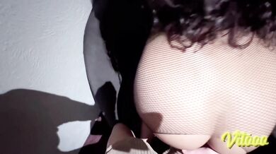 Beautiful woman with a natural body in lingerie - watch her fuck