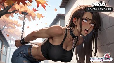 Beneath flamy autumn leaves, a sweaty, drooling slut in a dark-hued bra and torn, hardcore XXX