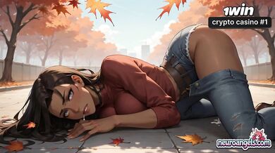 Beneath flamy autumn leaves, a sweaty, drooling slut in a dark-hued bra and torn, hardcore XXX