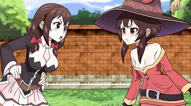 Anal Threesome Sex: Megumin x Yunyun x Kono (Cartoon Sex)
