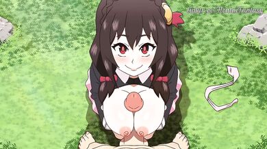 Anal Threesome Sex: Megumin x Yunyun x Kono (Cartoon Sex)