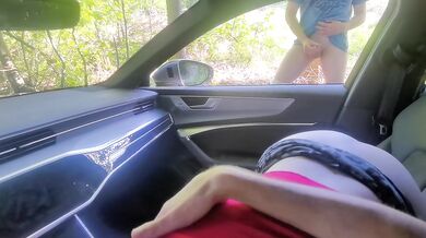 Blowjob in car - we got caught and watched by stranger voyeur
