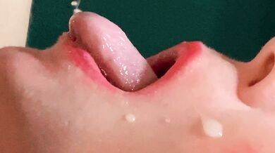 Spit or Swallow ??? CLOSE UP Mouth milking cum gag