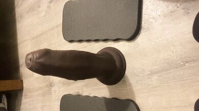 Down on my knees prepping this big ol boy with some lube, the egg deep inside of me, my pussy throbbing because I’ve been stretching myself and now I